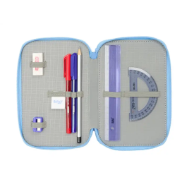 Plumier Triple Bluey Let's play Azul 12,5 x 19,5 x 5,5 cm 37 Piezas