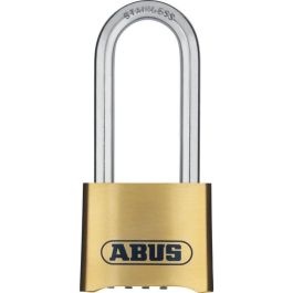 ABUS 180IB/50HB63 B/DFNLI Candado combinado con código numérico, cuerpo de latón forjado y mango de acero inoxidable
