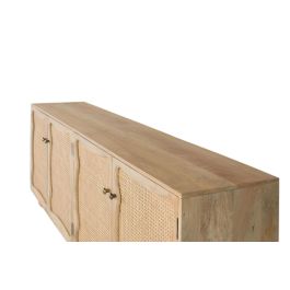 Giner y Colomer Aparador de Madera de Mango con 4 Puertas, Color Natural, Diseño Artesanal