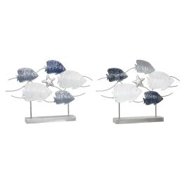 DKD Home Decor Decoración de Pared Peces Estilo Atlántico en Metal, Colores Gris, Blanco y Azul, Dimensiones 63x9x44 cm (Pack 2 Unidades) Precio: 45.95000047. SKU: S3042073