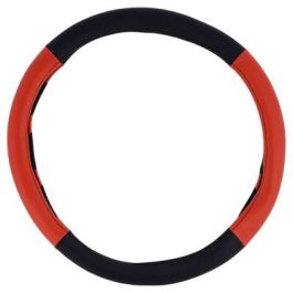 Abc Funda Volante Grip Negro-Rojo INT30169, Diseño Deportivo, Universal, 100% Poliéster