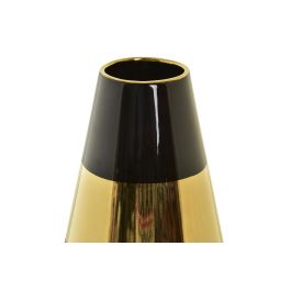 DKD Home Decor Jarrón Moderno Decorativo Bicolor en Porcelana Dorada 19 x 35 x 19 cm