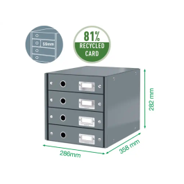 Leitz Click&Store Fichero Cajones Sobremesa 4 Cajones Negro 290x283x360 mm