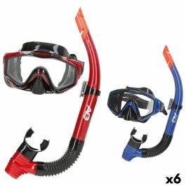 Gafas de Buceo con Tubo AquaSport Azul Rojo (6 Unidades) Precio: 65.49999951. SKU: B17MJFAABP