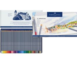 Faber-Castell Estuche de Metal con 36 Lápices de Colores Acuarelables Goldfaber, 114636