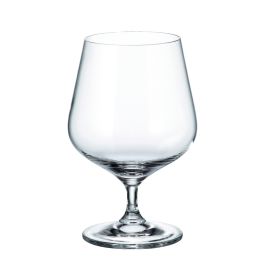 Bohemia Set de 4 Copas para Coñac Serie Sira, Capacidad 590 cc, Medidas: Ø 7.5 x 16 cm (6 Cajas)