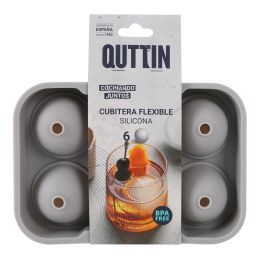 Quttin Cubitera Flexible de Silicona Roja con 6 Cubitos (24 Unidades)