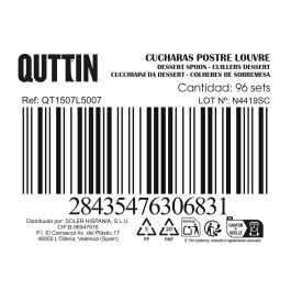 Inde Set de 6 Cucharas de Postre 'Louvre' de 1.5 mm de Grosor, Acero Inoxidable, 14.8x3.2 cm (12 Cajas)