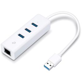 Tp-Link Adaptador USB 2 en 1 con Hub de 3 Puertos USB 3.0 y Adaptador Ethernet Gigabit
