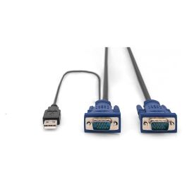 Digitus Set de Cables KVM VGA PS/2 Teclado PS/2 Ratón USB Negro 3 m