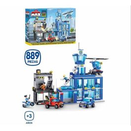 Zuru Max Build Set Construcción Estación de Bomberos y Policía, 976 Piezas, Vehículos y Accesorios, Modelos Surtidos