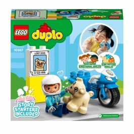 LEGO 10967 DUPLO La Motocicleta de la Policía, Juguete de Construcción para Niños +2 Años, Desarrolla Motricidad Fina, con Policía y Perro