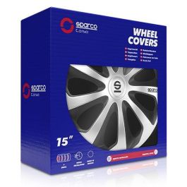 Sparco Tapacubos Sicilia Bicolor 15" Plata-Negro CS5 SPC1573SVBK 4 Unidades