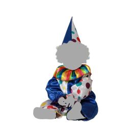 Disfraz de Payaso Arlequín Azul para Bebé Niño Unisex 12-24 Meses, Completo con Mono y Sombrero – Ideal Tema Circo, Carnaval y Cumpleaños