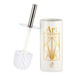 Berilo Escobilla de Baño Cerámica Art - Blanco, Oro, Plata - 9.6x32x9.6 cm (12 Unidades)