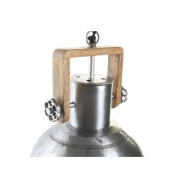 DKD Home Decor Lámpara de Techo Loft Estilo Industrial de Hierro y Madera de Mango, Plateado y Marrón, Bombilla E27 50W, 44 cm de Alto