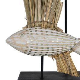 Figura Decorativa Blanco Marrón Natural Peces 30 x 10 x 40 cm