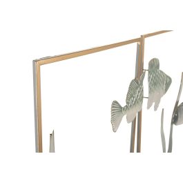 DKD Home Decor Decoracion Pared Mediterraneo Azul Dorado 3.8 x 80.5 x 90 cm Set de 3