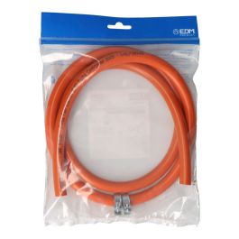 Edm Kit Manguera Butaflex Bicapa para Butano Naranja 9x15mm 1.5m con 2 Abrazaderas