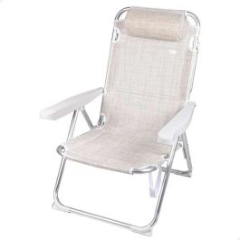 Silla playa alta plegable aluminio blanca 48x60x90 cm con cojin y asa. Silla playa alta plegable aluminio blanca 48x60x90 cm con cojin y asa.