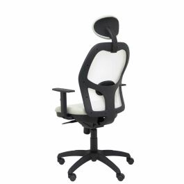 PIQUERAS Y CRESPO Silla Jorquera malla blanca asiento bali gris claro con cabecero fijo PIQUERAS Y CRESPO Silla Jorquera malla blanca asiento bali gris claro con cabecero fijo