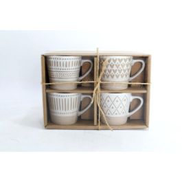 Cafe Boho DKD Home Decor Beige Blanco 6 x 7.5 x 8 cm Set de 4