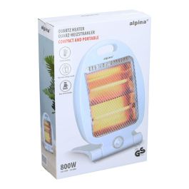 Alpina Estufa de Cuarzo 400 / 800W con Seguridad Antivuelco 2 Tubos