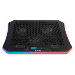 Krom Soporte Refrigerante Portátil NXKROMKOOLER Base Refrigeradora RGB para Portátiles hasta 19" con 6 Ventiladores y Iluminación LED Precio: 31.50000018. SKU: S0230537