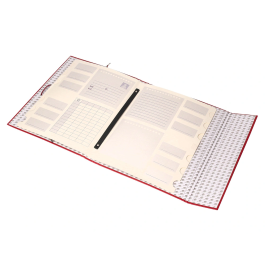 Liderpapel Carpeta Clasificadora Folio Prolongado Cartón Forrado 12 Departamentos Color Rojo