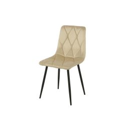 Silla Romimex Beige Terciopelo Metal 45 x 89 x 55 cm