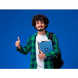 Antartik Cuaderno espiral micro A4 tapa dura forrada 80h 90 gr cuadro 5mm azul oscuro