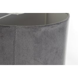 DKD Home Decor Pantalla para Lámpara Sixties Gris Burdeos con Flecos, de Poliéster y Metal. Set de 2 Unidades de 30x30x29 cm