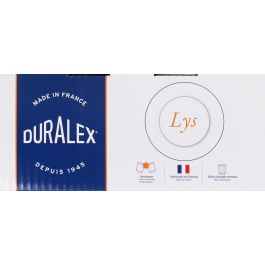 Duralex Vajilla Marine Lys 12 piezas, Platos Llano 23.5 cm, Hondo 19.5 cm, Postre 19 cm (2 Unidades)