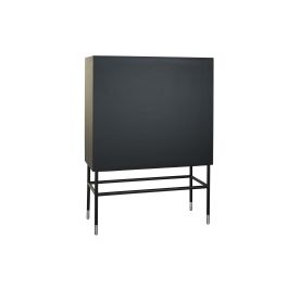 DKD Home Decor Aparador Moderno Negro Gris 2 Puertas 3 Estanterias 100 x 40 x 140 cm