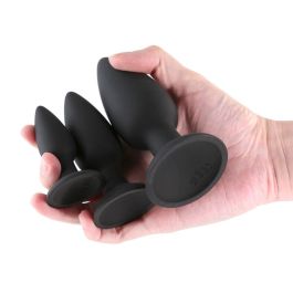 Plug Anal NS Novelties Renegade Negro 3 Piezas (7,6 cm) (10 cm) (5,7 cm)