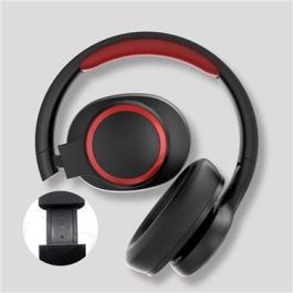 Elbe ABT-B26-N Auricular de Diadema Bluetooth Plegable Negro/Rojo con Micrófono y Aux-in