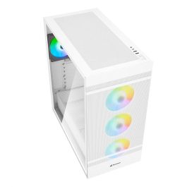 SHARKOON REBEL C50 RGB ATX Full Tower Caja de PC Blanca con Panel de Cristal Templado y 4 Ventiladores RGB