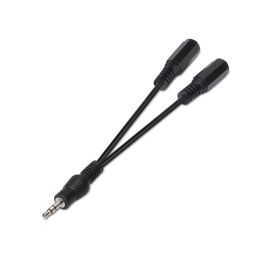 Nanocable 10.24.1200 Cable Estéreo Jack 3.5 Macho a 2x Jack 3.5 Hembra 15 cm Negro