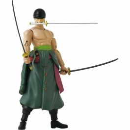 Bandai Figura de Acción Coleccionable Anime Heroes One Piece Roronoa Zoro 17 cm, 16 Puntos de Articulación, 3 Espadas y Manos Extra