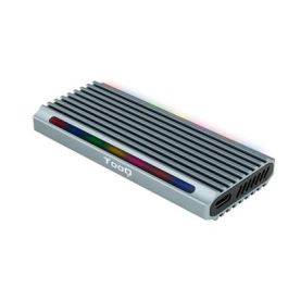 TooQ TQE-2221G Caja Externa M.2 NVMe/NGFF SSD USB 3.1 Gen2 10Gbps Sin Tornillos RGB Gris Aluminio Compatible 2230/2242/2260/2280