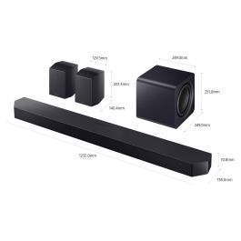 Samsung Soundbar HW-Q990F, 756W, 11.1.4 Canales, Dolby Atmos, DTS:X, Subwoofer Inalámbrico, Color Negro