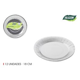 Set de 12 platos de cartón plata Algon 18 cm (18 Unidades) Precio: 13.59000005. SKU: B1CBTD8Q38