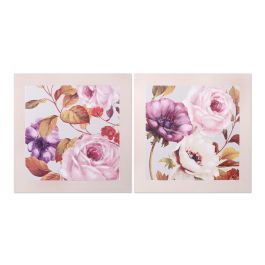 Cuadro Romantico DKD Home Decor Rosa 3 x 70 x 70 cm (2 Unidades)