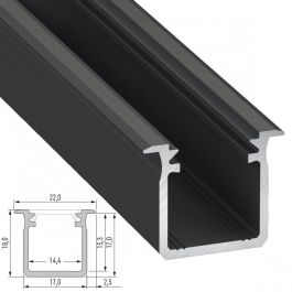 Perfíl Aluminio Tipo G 2,02M - Anodizado Inox