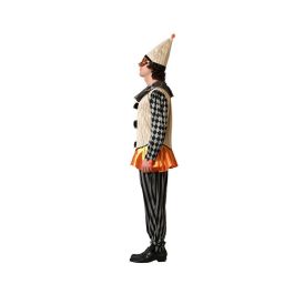 Disfraz Polichinela Unisex Adulto XS-S - Circo, Incluye Bonete, Camiseta y Pantalón