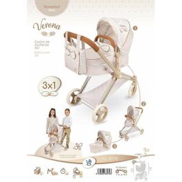 Decuevas Coche de Muñeca Plegable 3 en 1 Verona para Muñecas hasta 50 cm, 79x65x38 cm, Recomendado +3 años