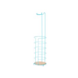 Portarrollo de Metal y Bambú Azul Berilo 16.5x63.5x16.5 cm (4 Unidades)