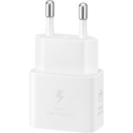 Samsung EP-2510XWEGEU Cargador USB Tipo C de 25W Carga Súper Rápida GaN Blanco