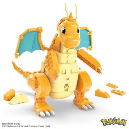 MEGA BLOKS HKT25 Pokémon Dragonite Set de Construcción 388 Piezas Figura Construible con Alas Móviles para Niños +8 años