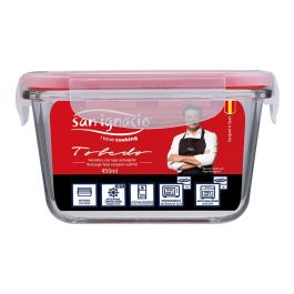 San Ignacio Fiambrera hermética cristal Toledo 450 ml - Táper de vidrio borosilicado con tapa de plástico PP